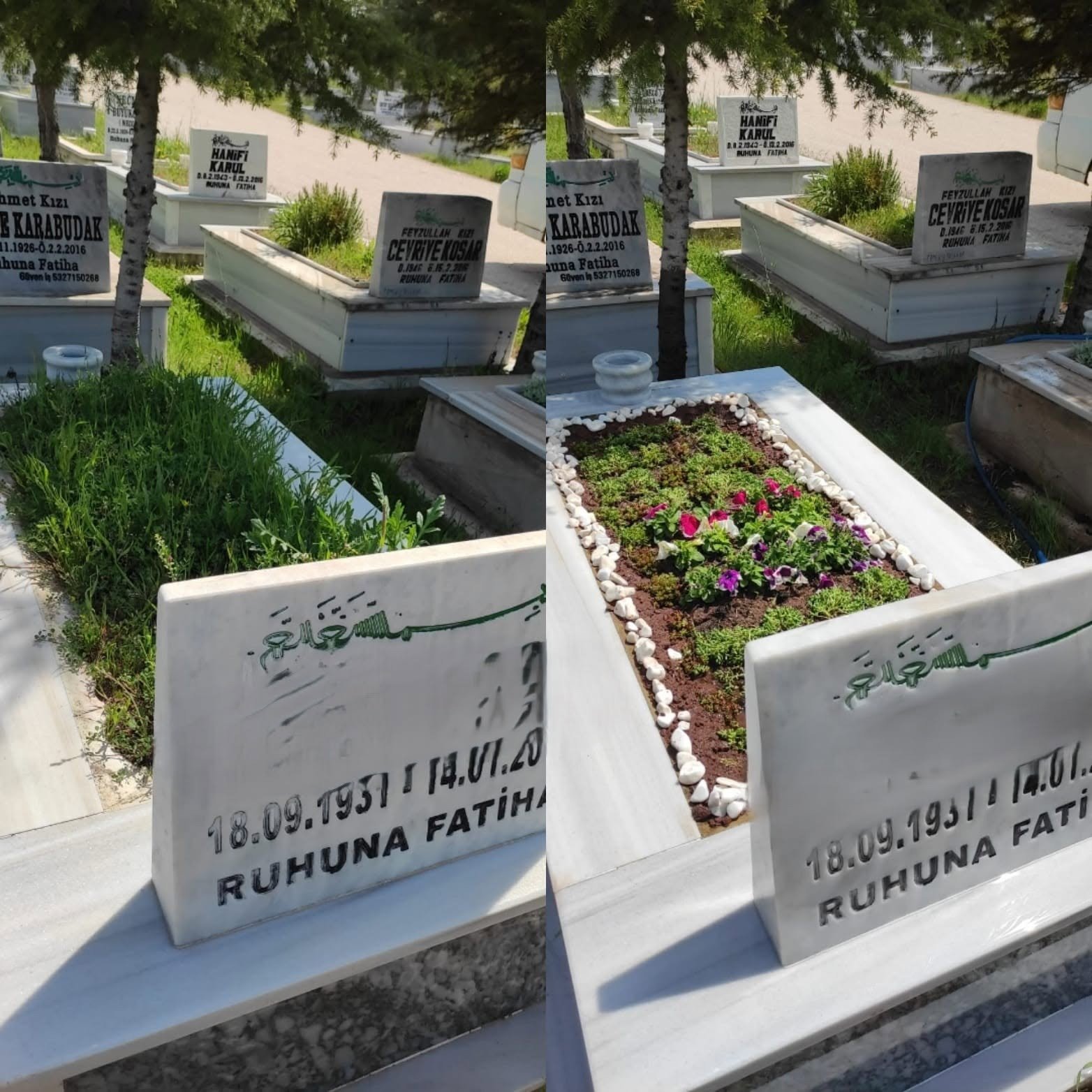 Mezar Çakıl Taşı ve Beyaz Dolomit Taşı Uygulaması: Yabani Ot Engelleme ve Drenaj