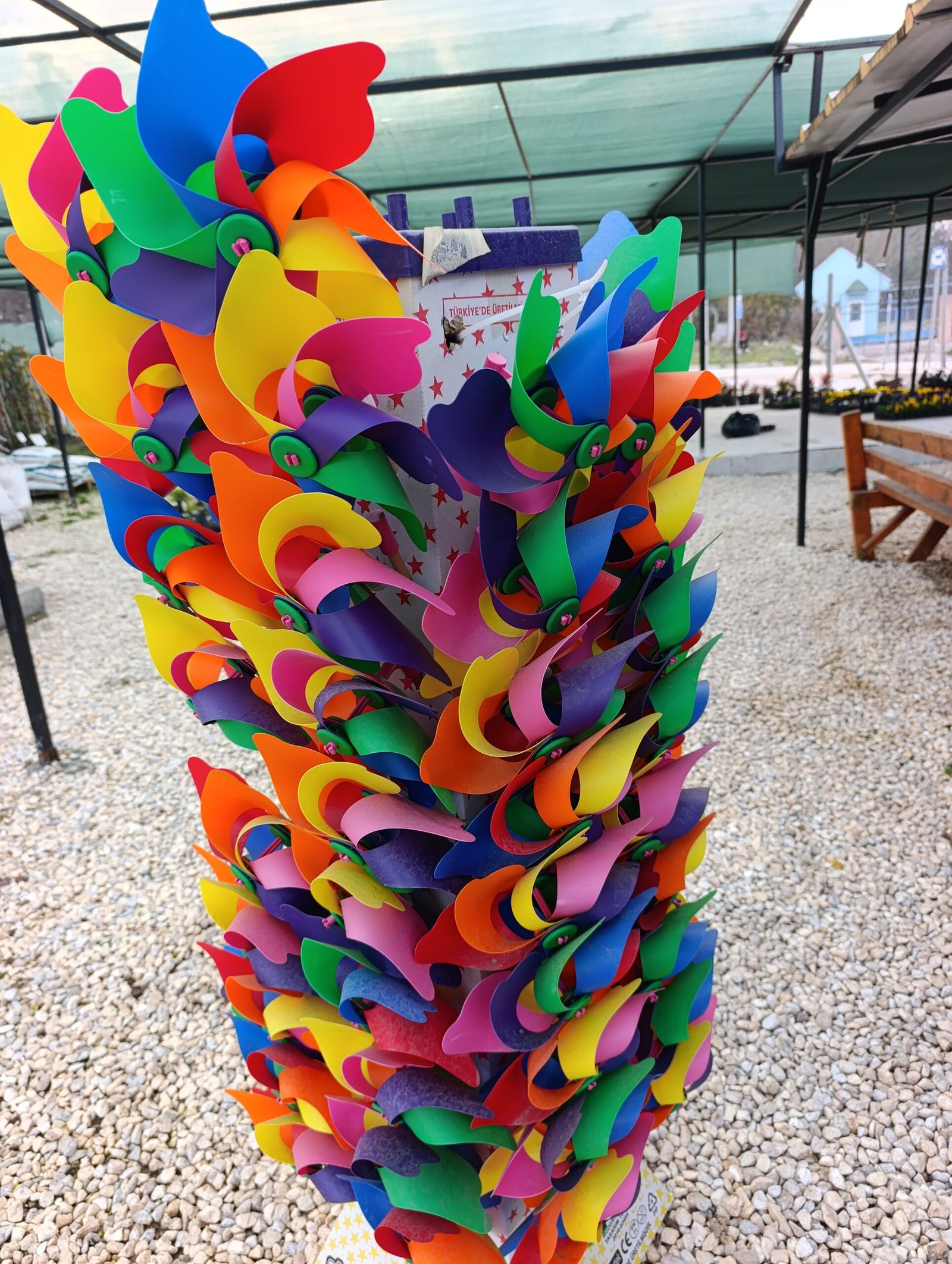 Rüzgar Gülü – 25 cm Çap | 50 cm Ahşap Çubuk