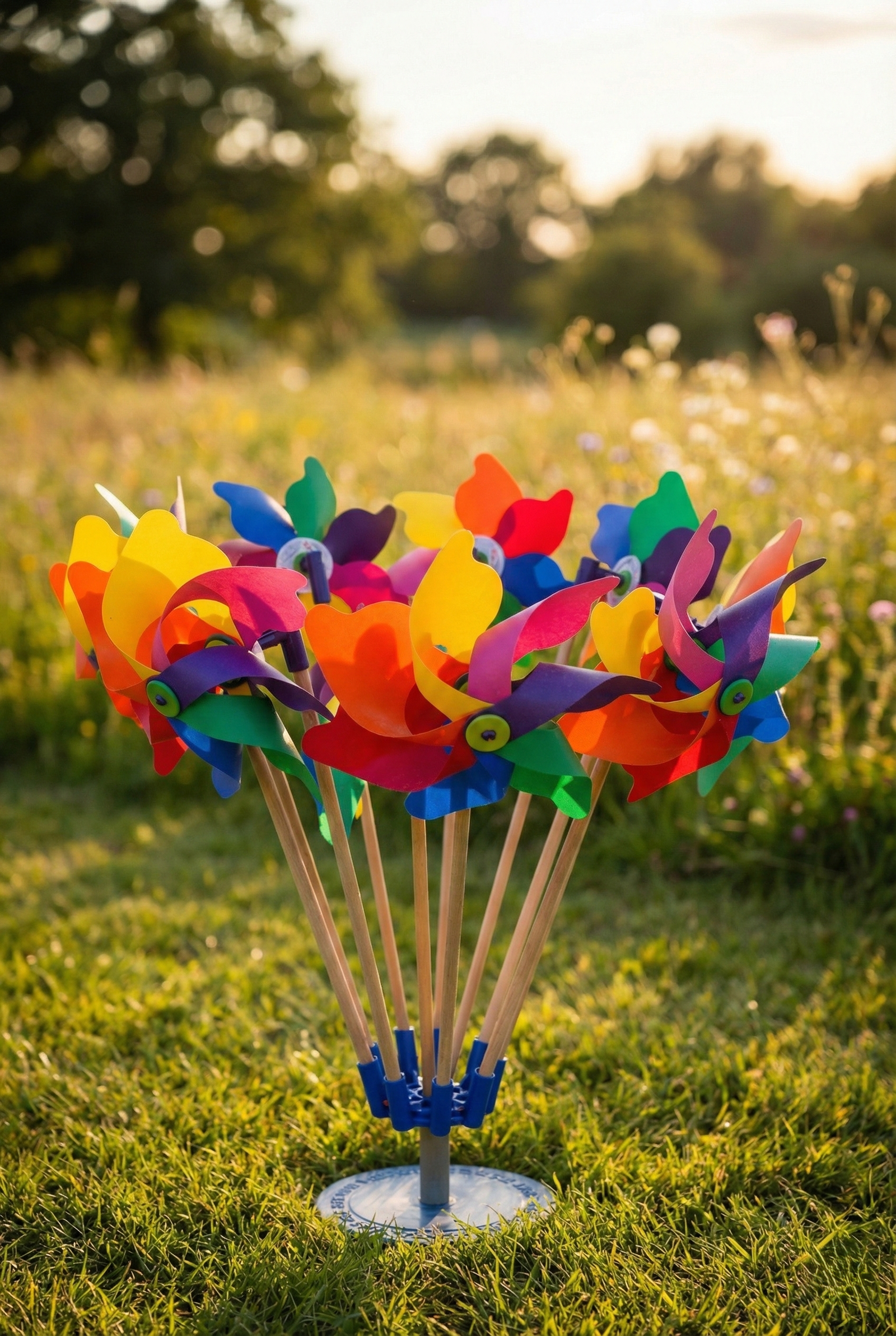 Rüzgar Gülü Modeli – 30 cm Çap | 60 cm Ahşap Çubuk