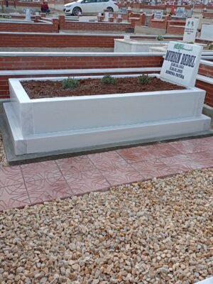 Asır Mezar – 10 cm Blok Mezar Beyaz Model