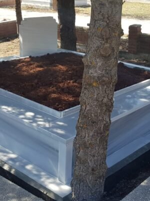 Asır Mezar – Birleşik 2 Kişilik Marmara Mermer Modeli (30 cm / 40 cm Seçenekli)